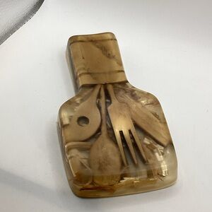 VTG Resin Acrylic Spoon Holder 6” Mid Century Boho Cottage Core